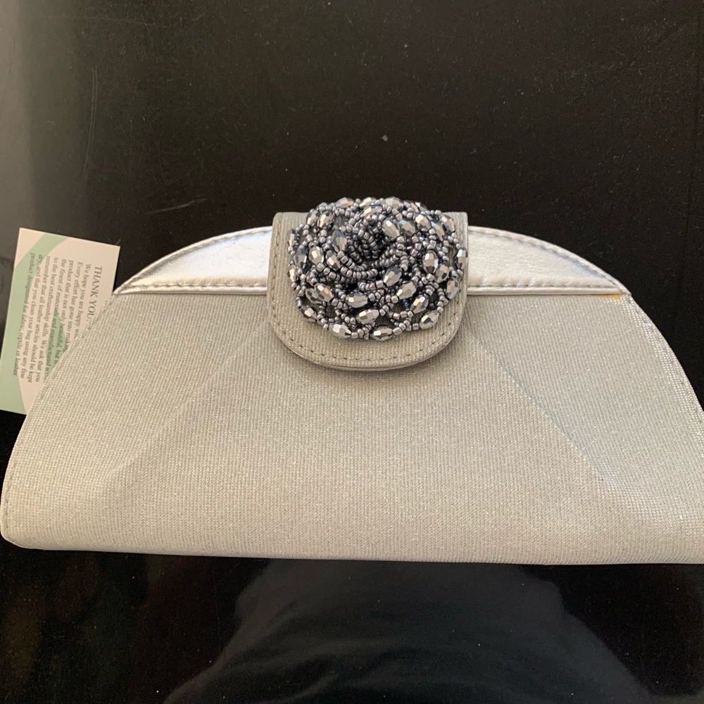 NWT J. Renee Silver Sparkly Purse